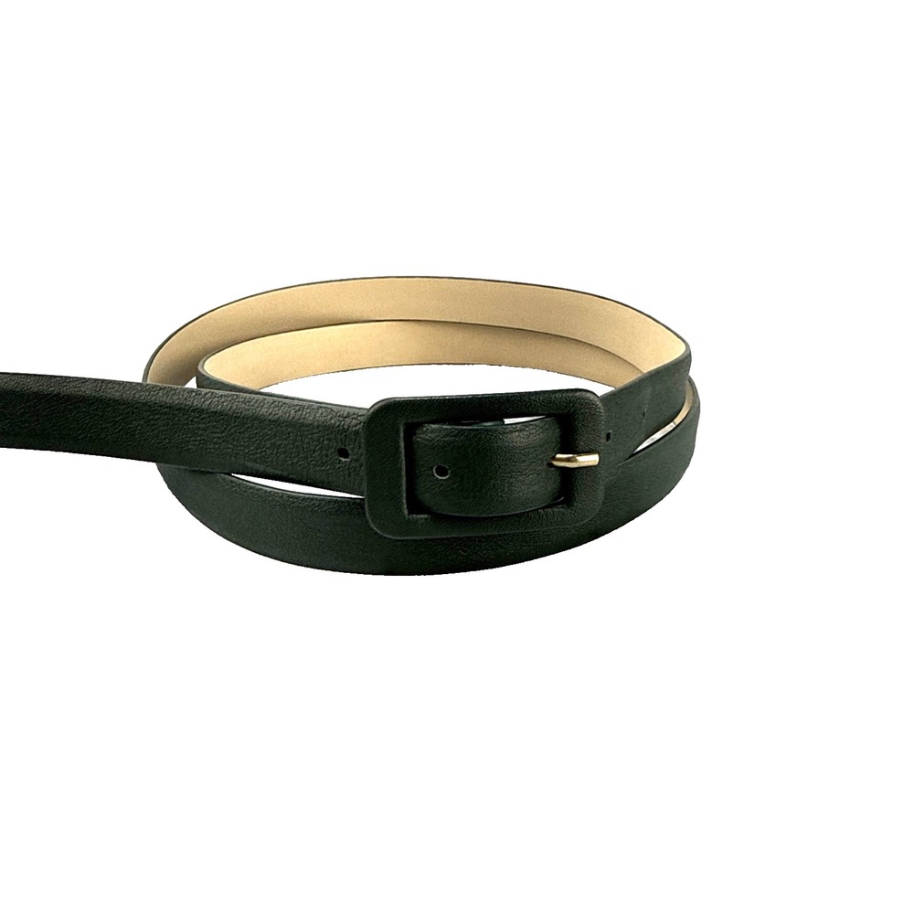 Marina Rinaldi Womens Dark Forest Green Leather Belt Size L Made in Italy
